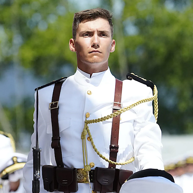 Pedro López-Quesada, durante el desfile en Marín. /