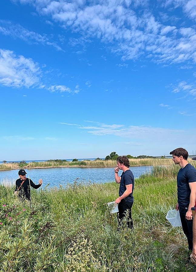 Imagen - En el centro, Jeremy Allen White en el huerto de Noma, ensayando para grabar la escena que aparece en The Bear. / Instagram: @nomacph
