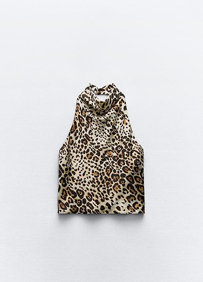Imagen - Top cuello halter en leopardo de Zara.