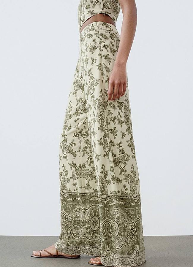 Imagen - Pantalones anchos fluidos con estampado paisley