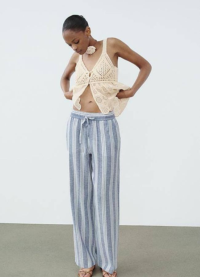 Imagen - Pantalones anchos con estampado de rayas