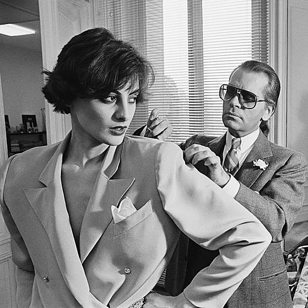 Junto a Karl Lagerfeld, durante su etapa en Chloé