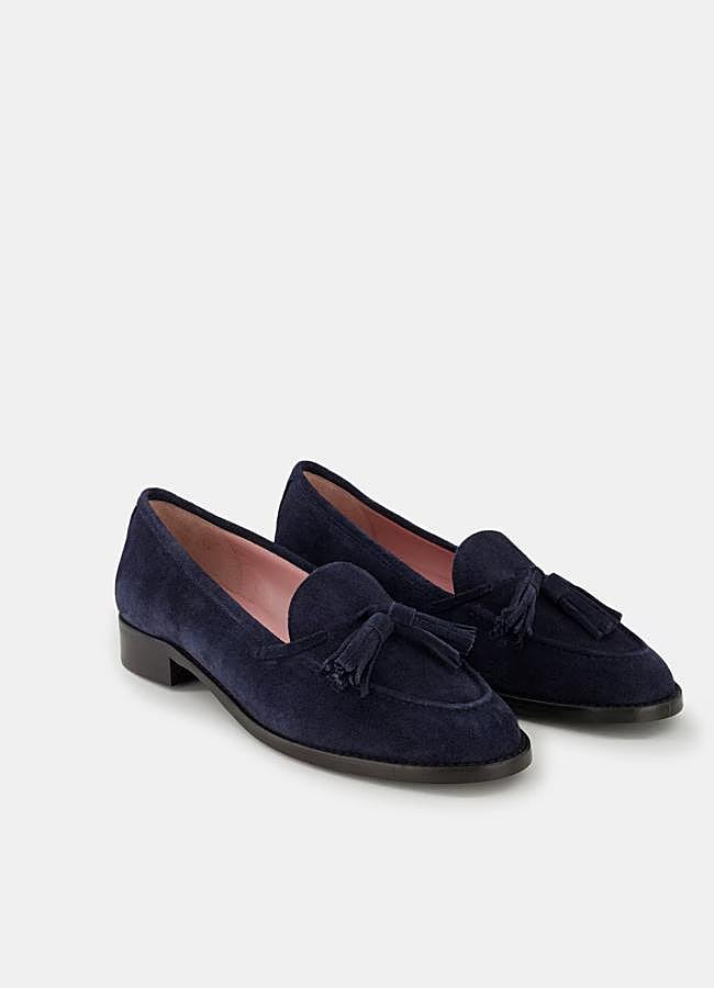 Imagen - Mocasines en azul de piel de Castellano.