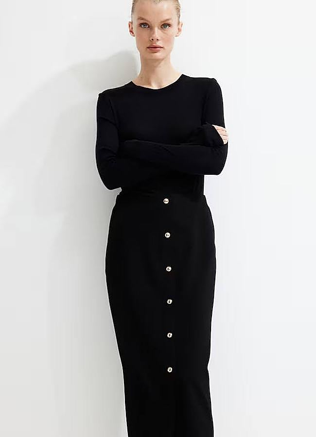 Imagen - Falda midi lápiz con botones