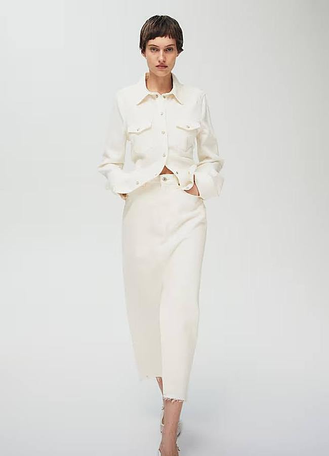 Imagen - Falda midi lápiz vaquera