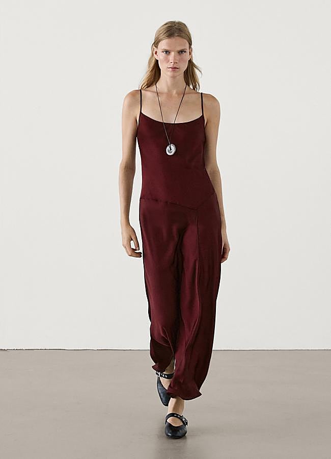 Imagen - Vestido midi lencero de Massimo Dutti.