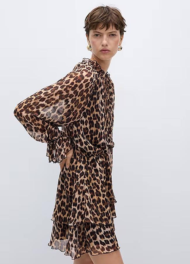 Imagen - Vestido animal print corto en tejido vaporoso