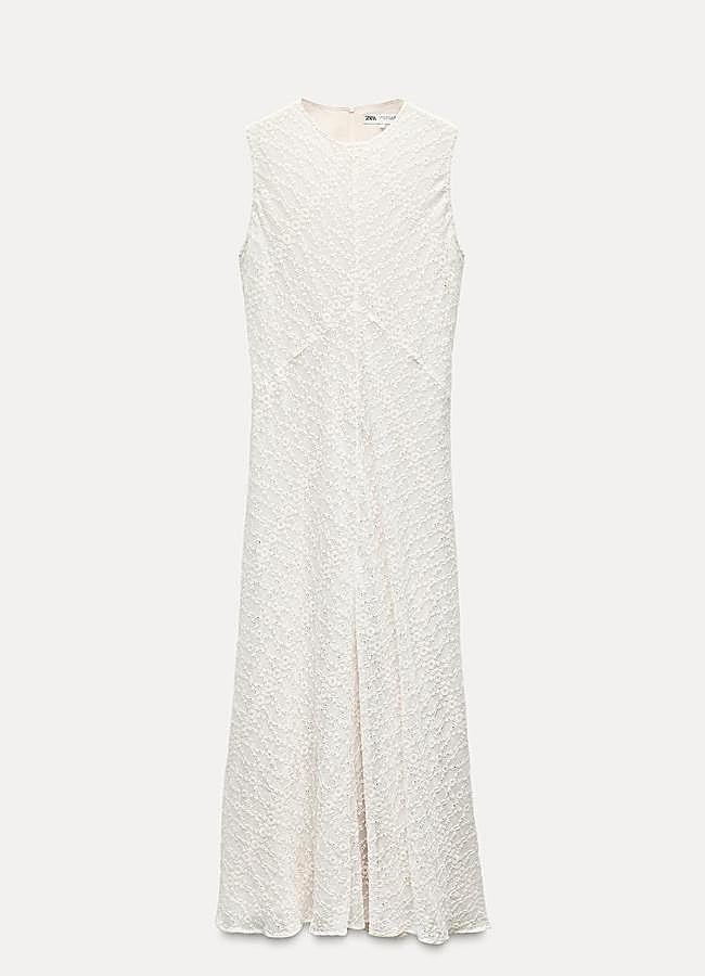 Imagen - Vestido blanco con bordados de Zara.