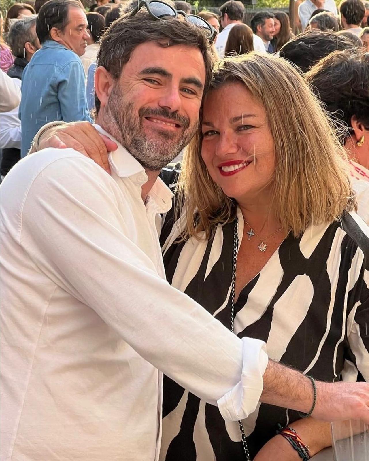 Caritina Goyanes con su marido.