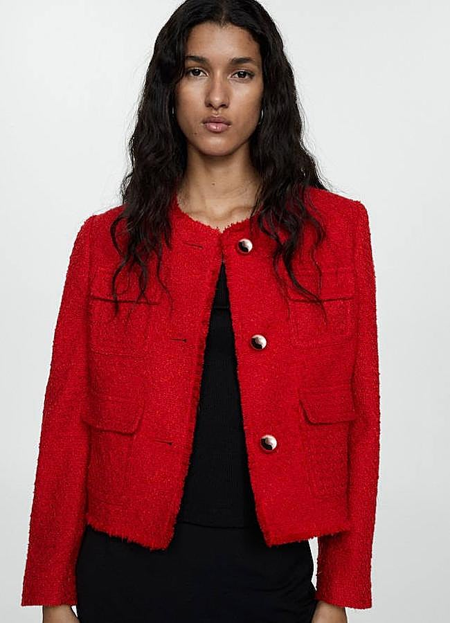 Imagen - Chaqueta de tweed roja con bolsillos
