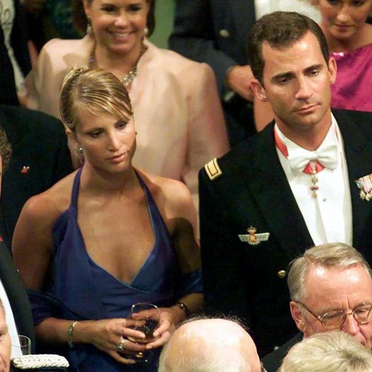 Eva Sannum y el príncipe Felipe en la boda de Haakon y Mette-Marit. 