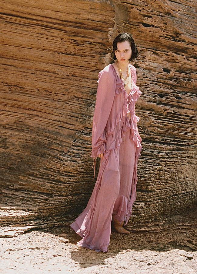 Imagen - Vestido gasa con volantes de Mango.