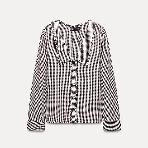 Camisa cuello bobo cuadrado vichy (25,95€)