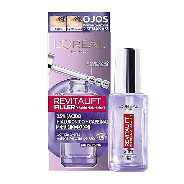 L'Oreal Paris Dermo Expertise Revitalift Filler Sérum de Ojos con Ácido Hialurónico y Cafeína