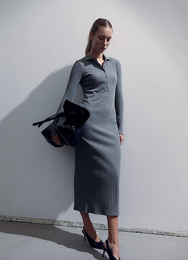 Imagen - Vestido de punto midi tipo polo