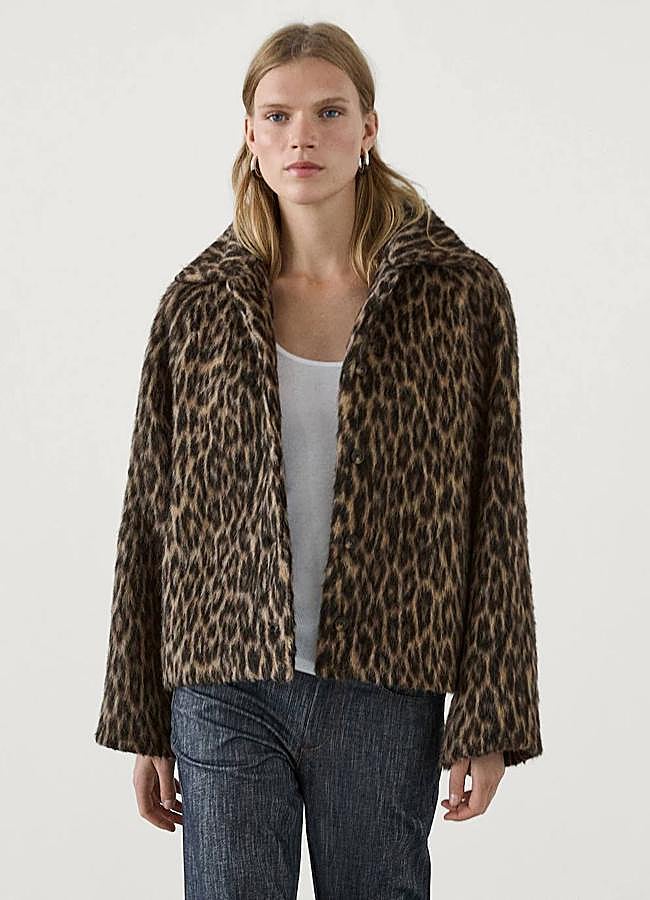 Imagen - Cazadora de lana animal print efecto pelo