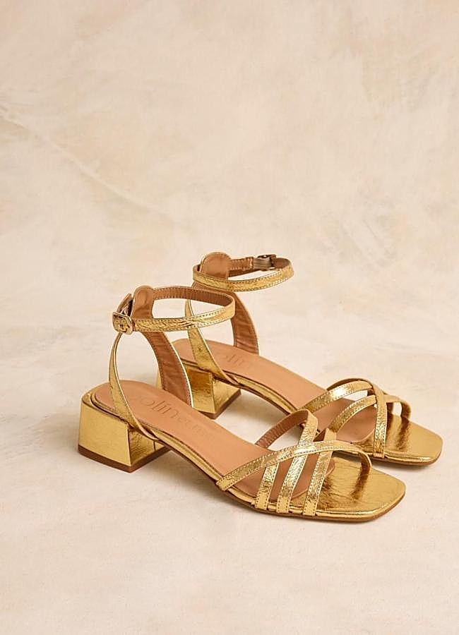 Imagen - Sandalias de tacón doradas