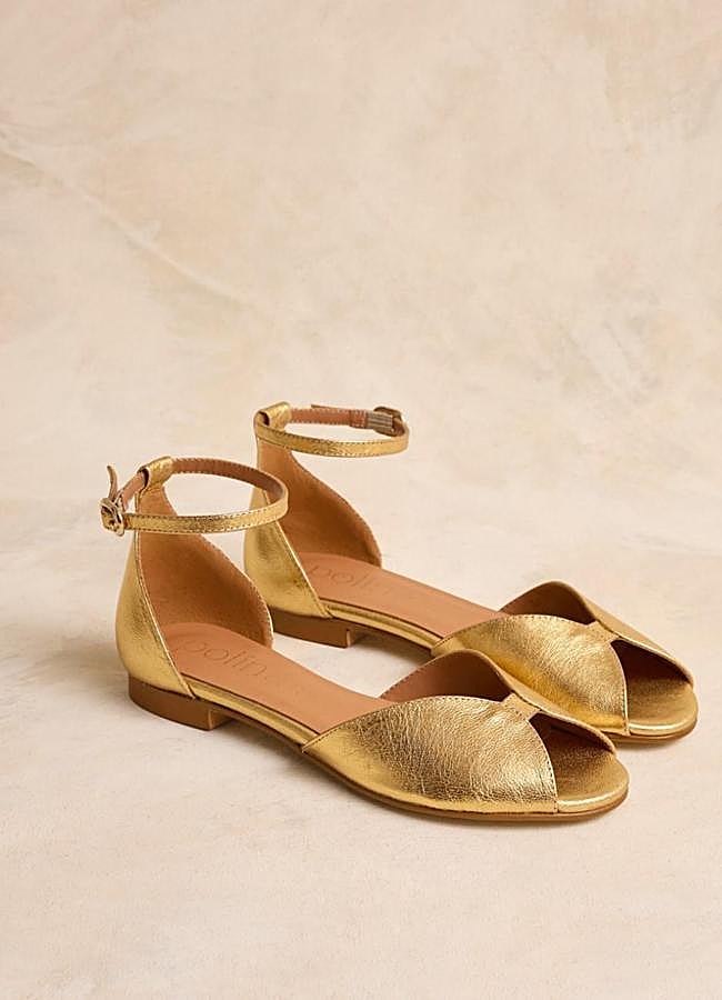 Imagen - Bailarinas peep toe doradas