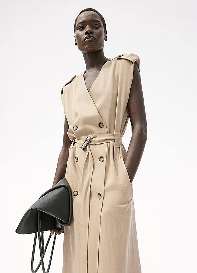 Imagen - Vestido estilo gabardina cruzado con cinturón