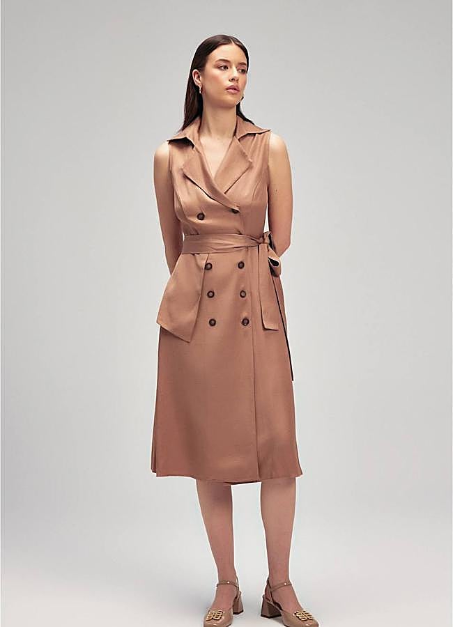 Imagen - Vestido gabardina midi fluido