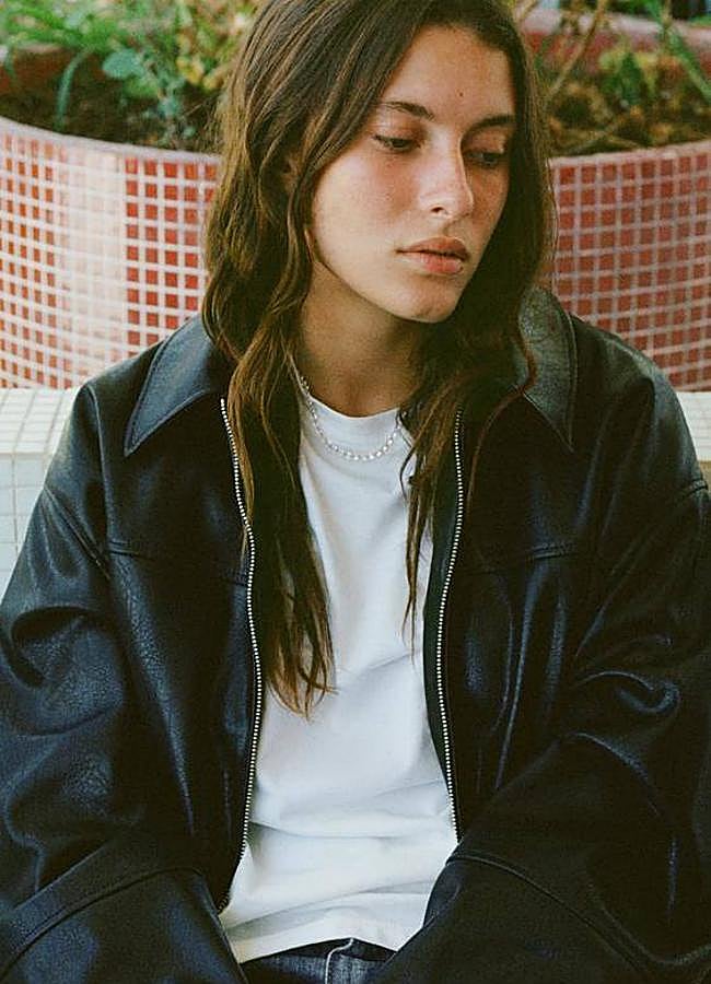 Imagen - Chaqueta efecto piel negra tipo bomber