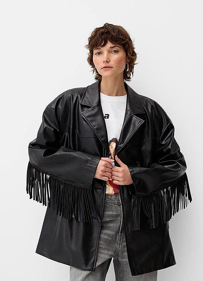 Imagen - Chaqueta efecto piel con flecos