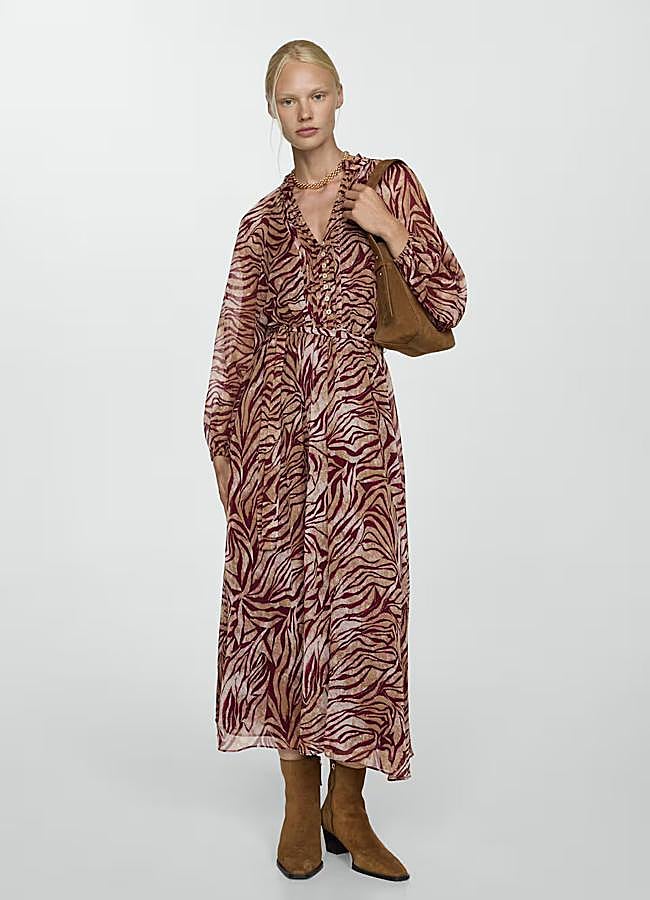Imagen - Vestido midi con estampado de Mango.