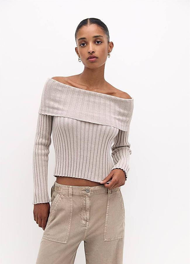 Imagen - Camiseta bardot de canalé