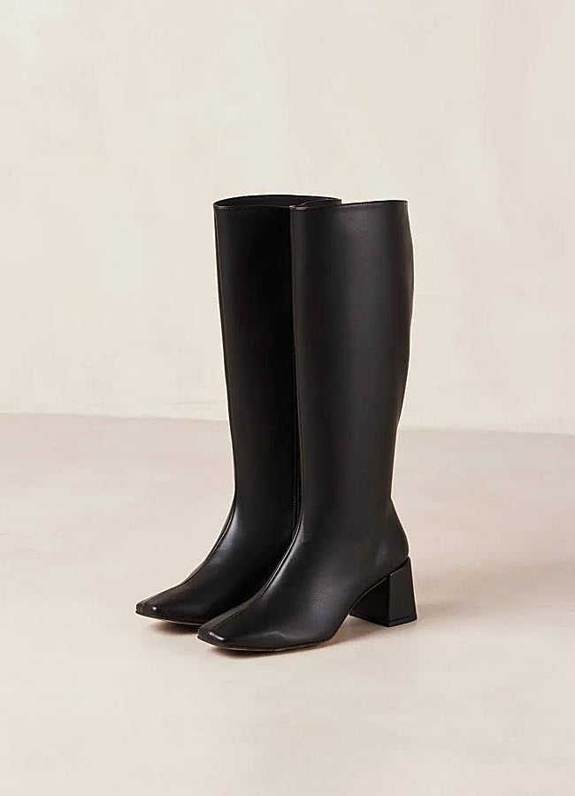 Imagen - Botas de piel negras con punta cuadrada