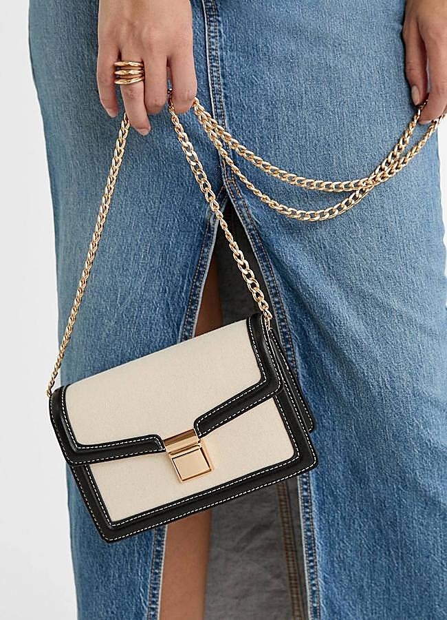 Imagen - Bolso bandolera bicolor estilol Old Money