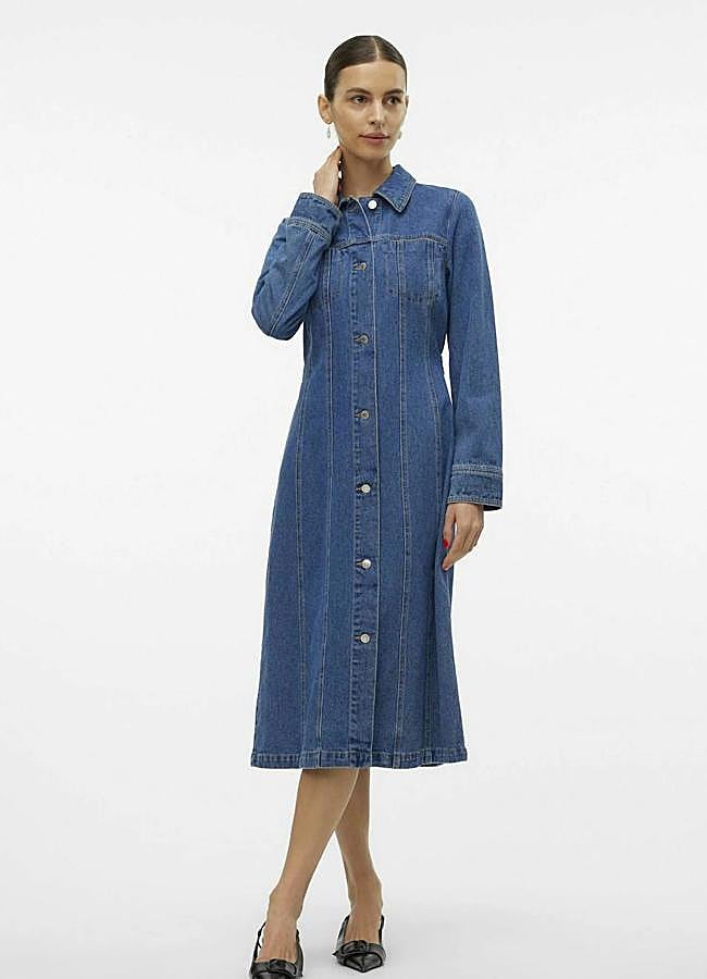 Imagen - Vestido camisero midi vaquero