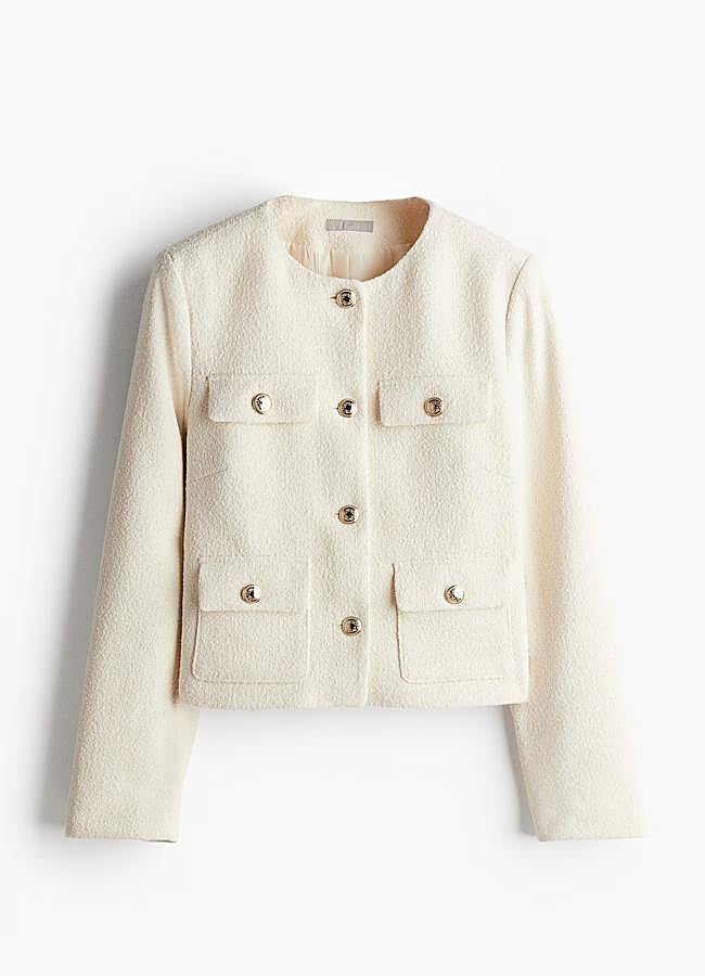Imagen - Chaqueta de tweed blanca de H&M, 44,99 euros.