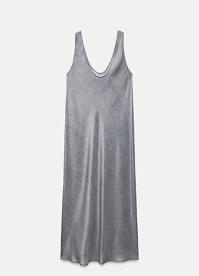 Imagen - Vestido de seda en color gris de Zara.