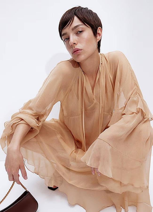 Imagen - Maxi vestido semitransparente con volantes