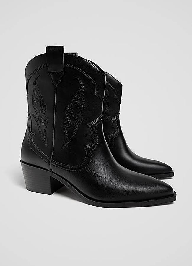 Imagen - Botines cowboy negros con bordados