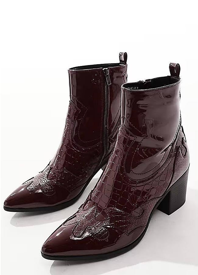 Imagen - Botines cowboy burdeos