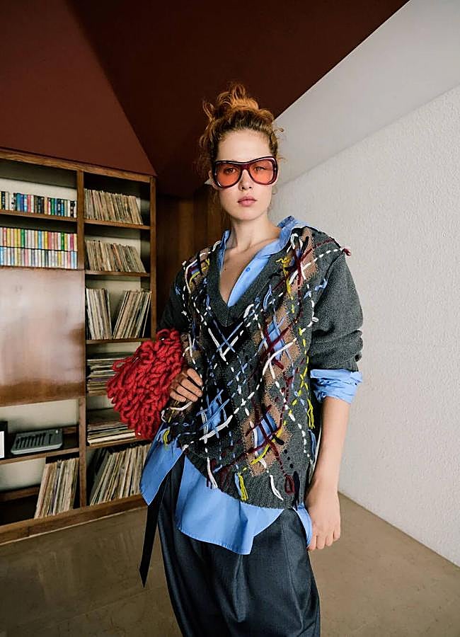 Imagen - Jersey con estampado de rombos deshilachado