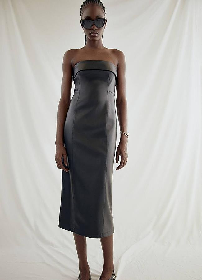 Imagen - Vestido midi efecto piel palabra de honor