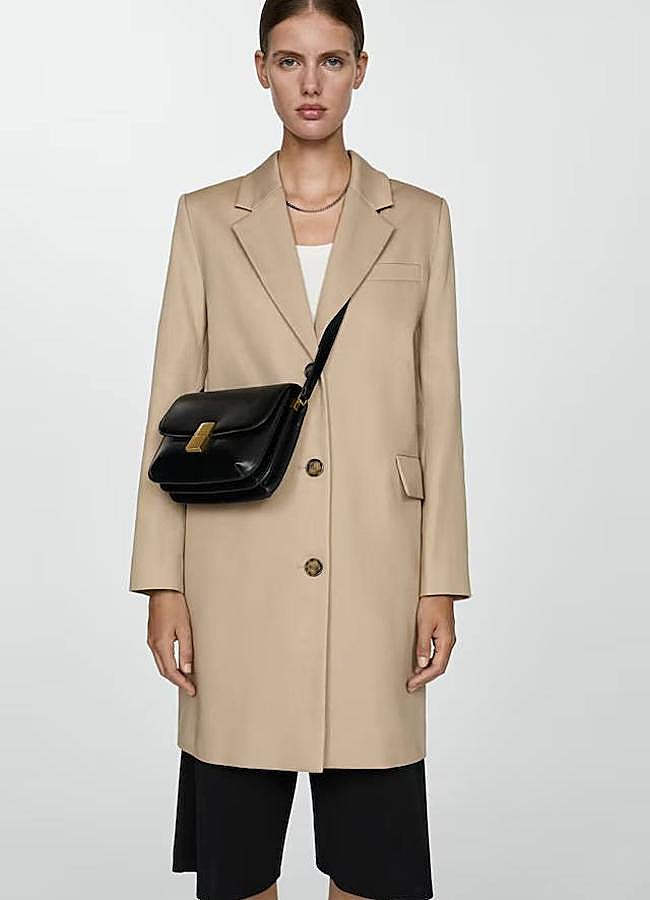 Imagen - Abrigo midi de sastrería color beige