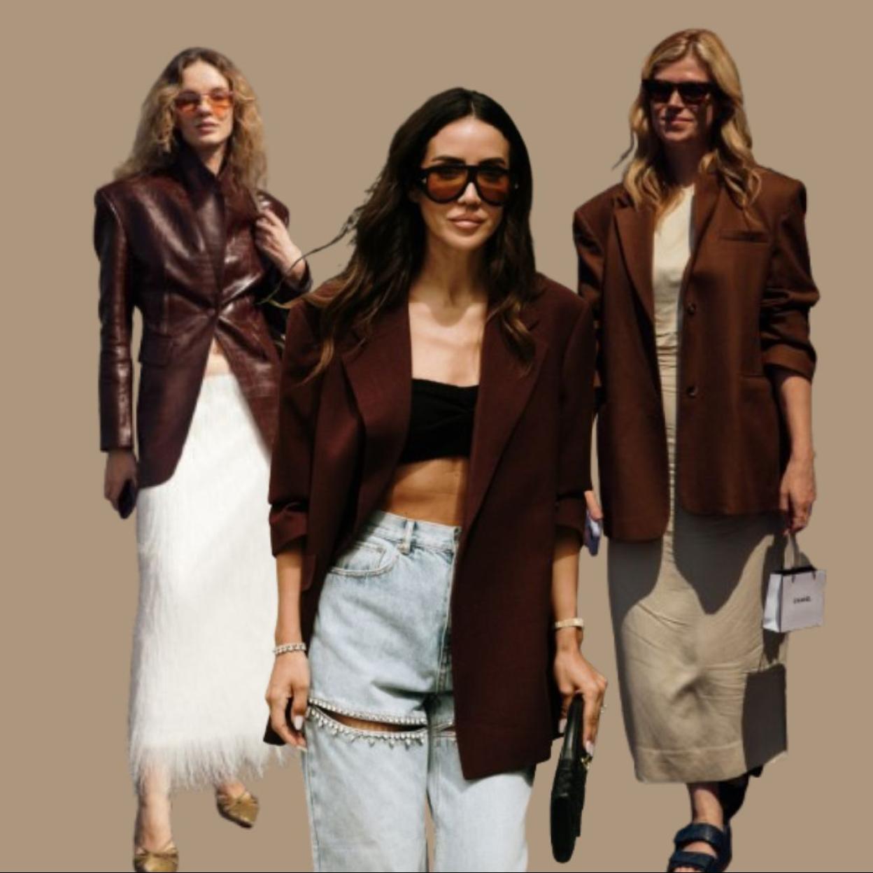 Looks con americanas de color marrón.