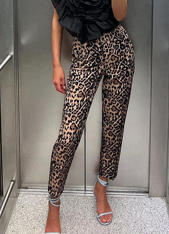 Imagen - Pantalones de leopardo con tiro alto