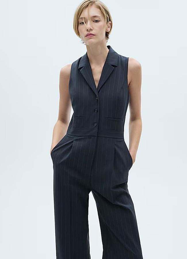 Imagen - Mono largo con estampado de raya diplomática