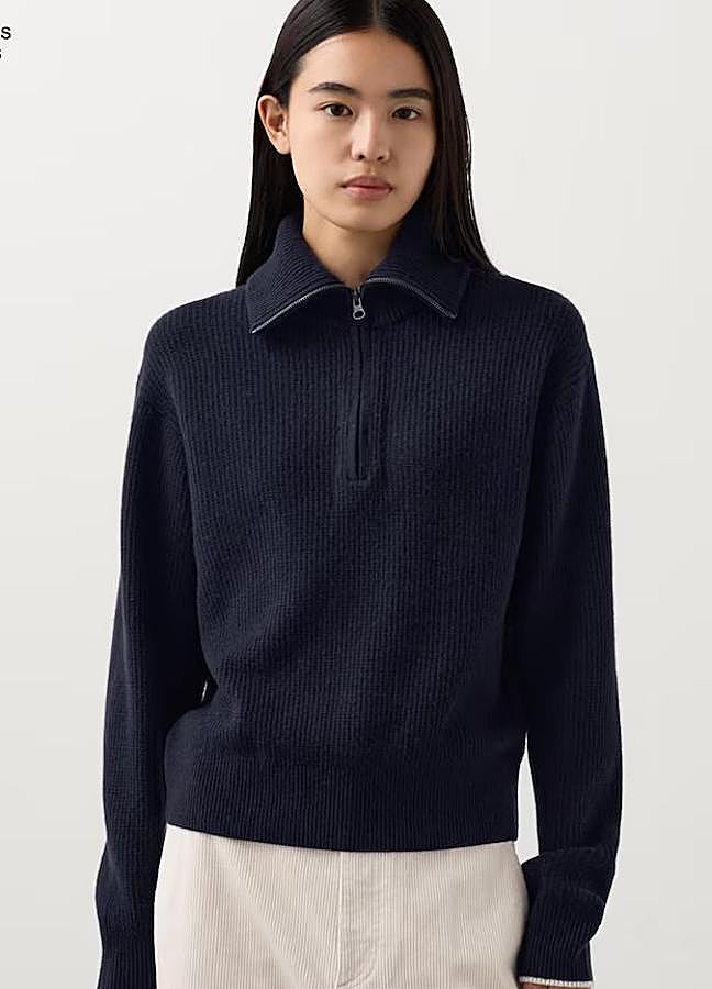 Imagen - Jersey con cremallera en lana canalé