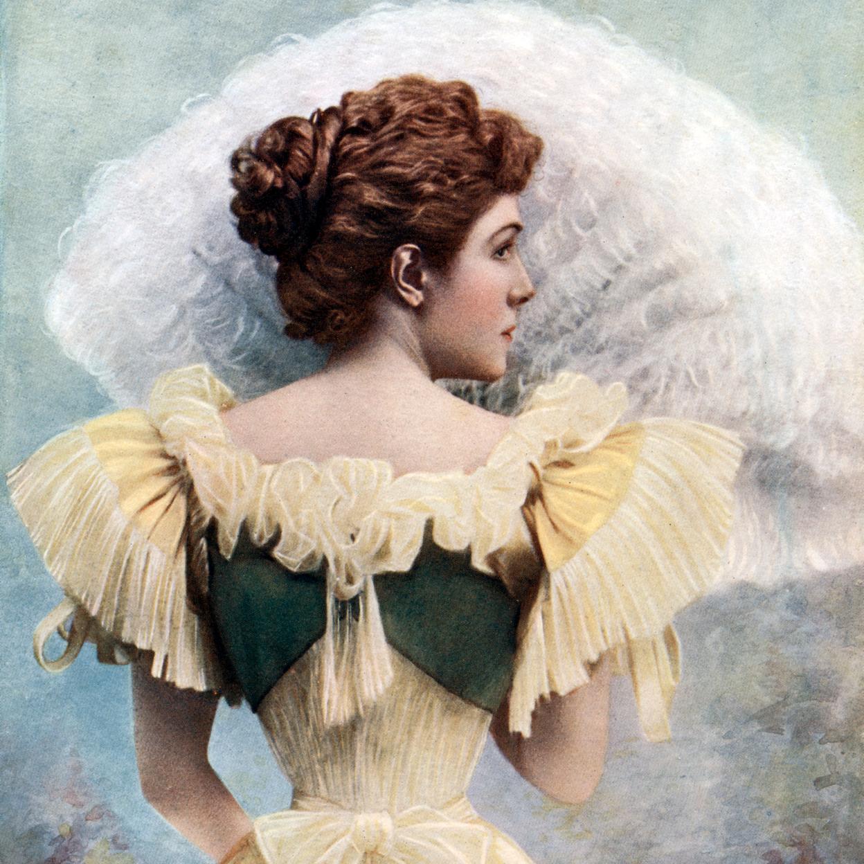 María de las Mercedes, hija de Alfonso XII y princesa de Asturias, en un grabado de la época.