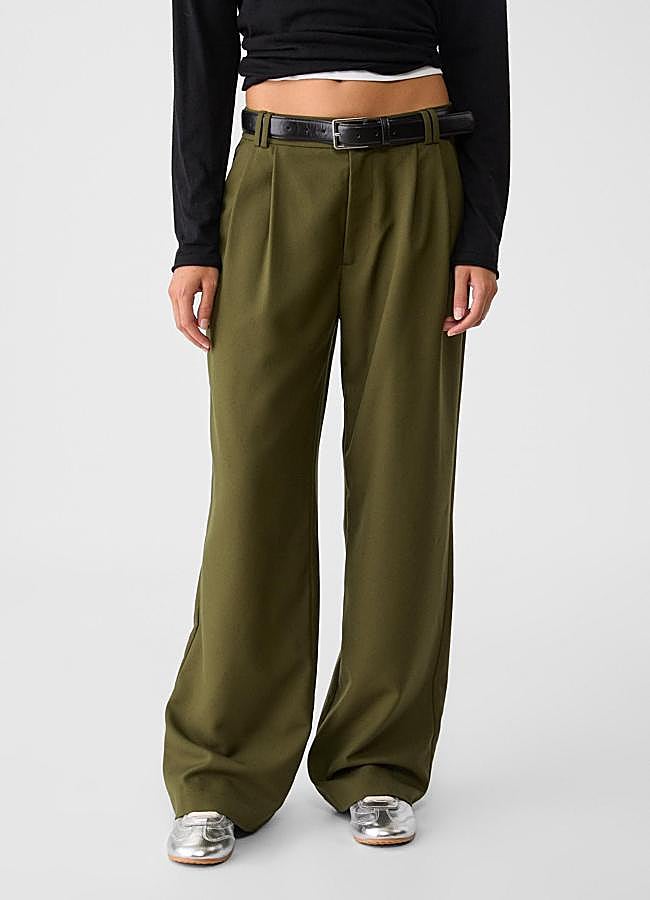 Imagen - Pantalones de traje anchos en verde khaki