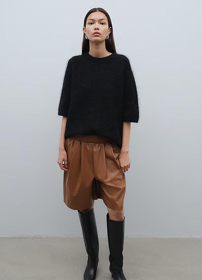 Imagen - Shorts efecto piel marrones tipo bermudas