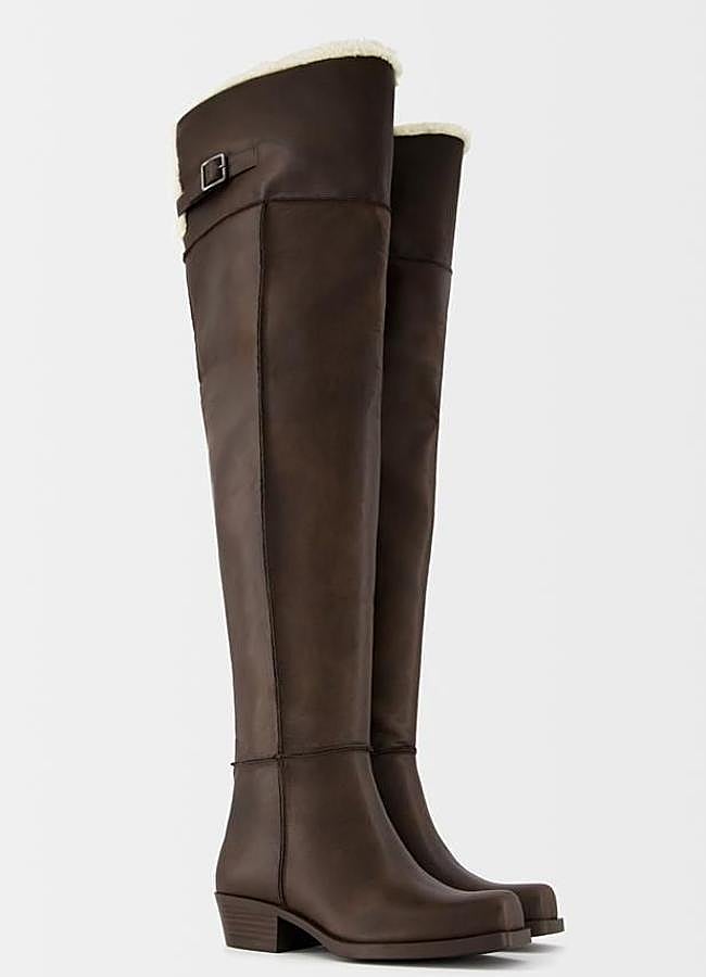 Imagen - Botas over the knee planas con forro de borreguillo