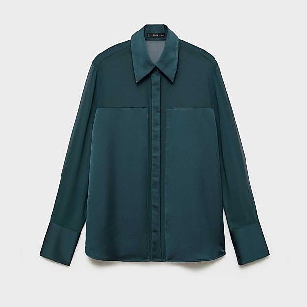 Camisa gasa paneles satinados (29,99€)