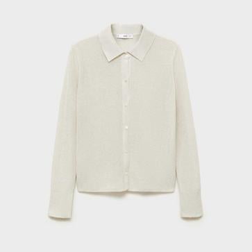 Imagen secundaria 1 - Falda midi tablas de Mango (25,99€)/ Camisa punto lúrex de Mango (29,99€)/ Bailarinas Becky de Bloom and You (55€)