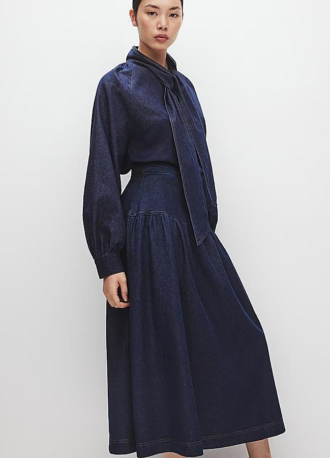 Imagen - Falda vaquera midi con volumen